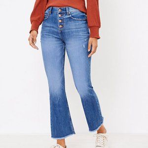 LOFT High Rise Flare Crop Denim Jeans